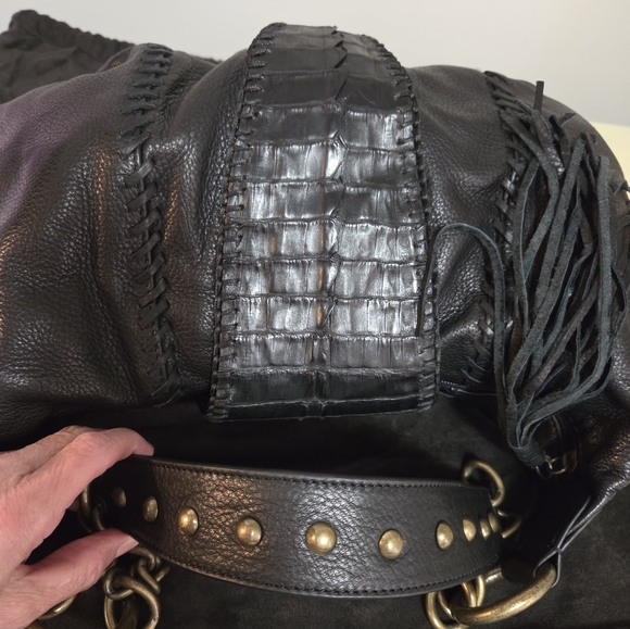 Vintage Carlos FALCHI alligator Flap Hobo - Picture 3 of 11